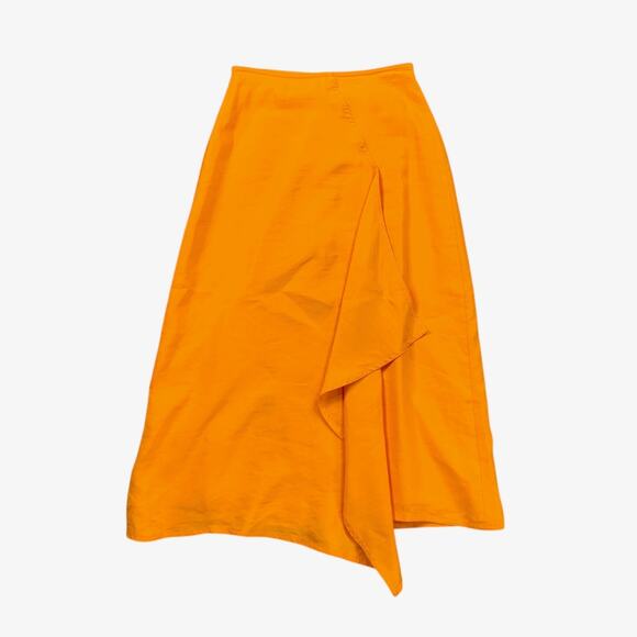 Wilfred Skirt Womens 0 Saffron Linen Blend Aritzia Slit Draped Front Fully Lined - Picture 1 of 10